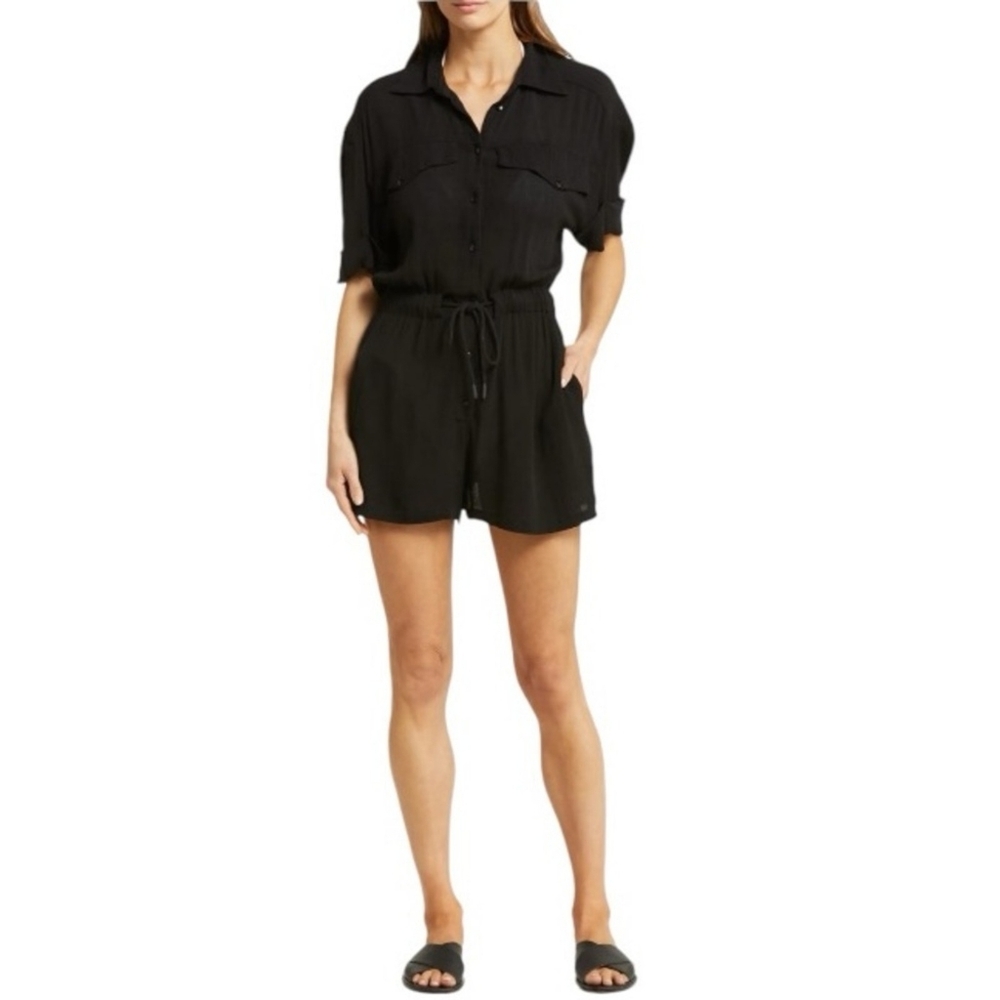 Elan Belted Cuff Sleeve Romper Size: XS